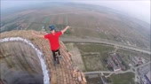 Unicycle on 256m Chimney in Targu Jiu.webm