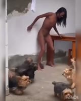 Trying to escape a fierce dog attack.mp4