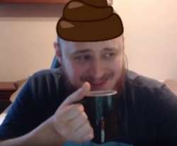 ара пьёт чай с говном на башке.png