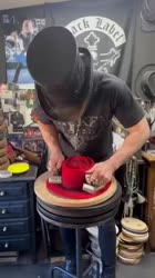 Custom-made Carved Skull Crown in dark red.mp4