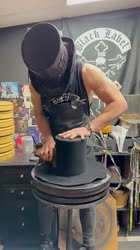 Custom-made Waterproof aged Black Topper Hat from Jinxx Black Veil Brides hatmaker tophat art.mp4