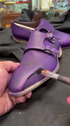 A dream of royal purple shoes Shoes patina and mirror shine shoes bespoke fashion.mp4
