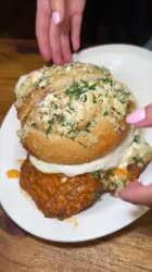 GIANT GARLIC KNOT CHICKEN VODKA SANDWICHES from Knapp Street Pozza in Brooklyn NYC!! 🔥#DEVOURPOWER.mp4