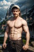 2812343967-(masterpiece, best quality, absurdres, intricate), fantasy, (man, extremely strong and masculine, looking at viewer, (mullet hai.png