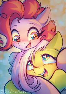 3604202safeartist-colon-chaosangeldesufluttershypinkie+pieearth+ponypegasusponyg4-colon-dblush+linesblushingbokehchromatic+aberrationcuteduoduo.jpg