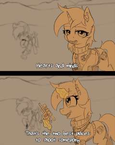 3642096artist+neededsafeococ+onlyoc-colon-littlepipponyunicornfallout+equestria2+panel+comicclothescomicfemalefemale+ocglowingglowing+horngunh.png