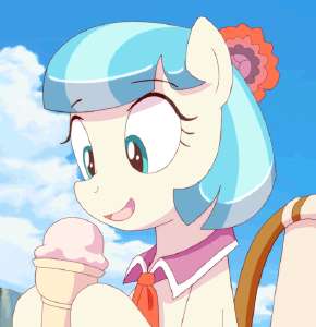 972325safeartist-colon-deannartcoco pommelearth ponyponyanimatedchaircocobetescroppedcuteeatingfemalefoodframe by framehnnngice creamlicking.gif