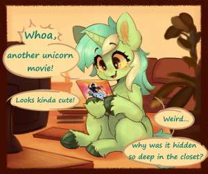 3651856safeartist-colon-polnocnykotlyra+heartstringsponyunicorncomic-colon-unicorn+movieg4couchdialoguefemalehoof+holdhorninconvenient+lyraindoor.jpg