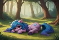 3453657prompter+neededsafeai+contentai+generatedizzy+moonbowponyunicorng5cutefemaleforestgrasshornizzybeteslooking+at+youlying+downmarenature.jpg