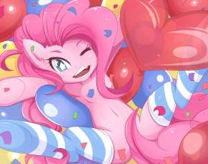 875263safeartist-colon-jinzhanpinkie+pieearth+ponyponyg4balloonbelly+buttonclothesfemalelegwearmareone+eye+closedopen+mouthsmilingsockssolos.jpg