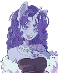 3502602safeartist-colon-00paminerarityunicornanthrobare+shouldersbustclothesdressear+piercingearringfemalehornjewelrylooking+at+younecklaceope.png