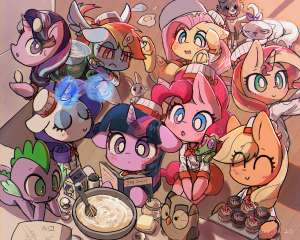 3629235safeartist-colon-choyamyangel+bunnyapplejackfluttershygummyopalescenceowlowisciouspinkie+pierainbow+dashrarityspikestarlight+glimmersunset.jpg