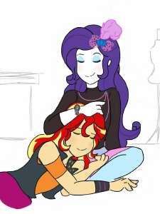 1793239safeartist-colon-horsegirlpodcastraritysunset+shimmerdisplay+of+affectionequestria+girlsspoiler-colon-eqg+seriescuddlingdroolfemalel.jpeg