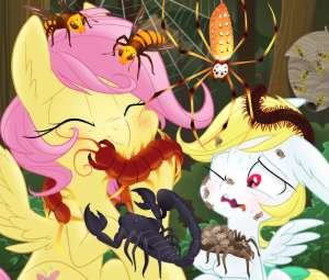 1064314safeartist-colon-equestria-dash-prevailsangel+bunnyfluttershyarachnidcentipedehornetinsectjapanese+giant+hornetmillipedeorb+weaver+spiderpeg.png