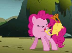 PinkiePieplayingwiththerubberchicken.gif