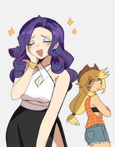 3590207safeartist-colon-cioscizorapplejackrarityhumang4-colon--fwslash-applejack27s+hatbare+shouldersblue+eyeshadowblush+linesblush+stickerblushin.png