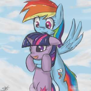 rainbow Dash artist SpeccySY flying rainbowdash twilightsparkle.png
