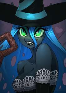 3477038suggestiveartist-colon-chrysalisdrawsqueen+chrysalisanthromlp+fims+fourteenth+anniversaryg4breastscleavageclothescostumefangsfemalehallowee.png