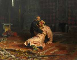 Илья Репин -- Иван Грозный и сын его Иван 16 ноября 1581 .jpg