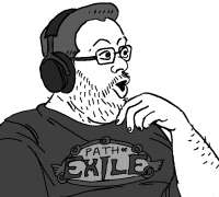 толстый человек в наушниках открыл рот.png