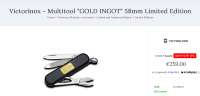 Victorinox Multiuso e Accessori Limited and Numbered Edition Limited Editions Victorinox - Multitool GOLD INGOT 58mm Limited Edition.png
