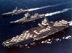 USSEnterprise(CVAN-65),USSLongBeach(CGN-9)andUSSBainbridge(DLGN-25)underwayintheMediterraneanSeaduringOperationSeaOrbit,in1964.jpg