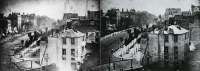 1838 Boulevard du Temple in Paris was taken by Louis Daguerre himself on a spring morning in 1838 from the window of the Diorama, where he lived and worked.jpg
